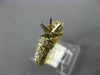 ESTATE .72CT DIAMOND 14KT YELLOW GOLD 3D ROUND PAVE SEMI MOUNT ENGAGEMENT RING