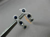 ESTATE 1.37CT DIAMOND & AAA SAPPHIRE 14K WHITE GOLD 3 STONE LOVE HUGGIE EARRINGS