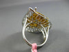 EXTRA LARGE 3.90CT WHITE & FANCY YELLOW DIAMOND 18K 2 TONE GOLD HEART LOVE RING