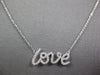 ESTATE LONG .16CT DIAMOND 18KT WHITE GOLD 3D CLASSIC LOVE SCRIPT FUN NECKLACE