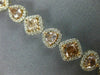 ESTATE 8.84CT WHITE & PINK DIAMOND 18KT WHITE & ROSE GOLD HALO TENNIS BRACELET
