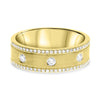 .28CT DIAMOND 14KT YELLOW GOLD ROUND ETOILE 3 ROW MATTE & SHINY ANNIVERSARY RING