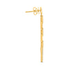 .37CT DIAMOND 14K YELLOW GOLD 3D ROUND CLASSIC OVAL LINK FLORAL HANGING EARRINGS