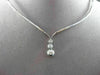 ESTATE .55CT DIAMOND 18KT WHITE GOLD FLOATING THREE STONE DROP NECKLACE #15056