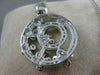 LARGE ESTATE 1.90CTW DIAMOND 14KT WHITE GOLD FLOWER CIRCLE PAVE PENDANT #19907