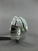 ESTATE LARGE .60CT WHITE & BLUE DIAMOND 14K WHITE GOLD CRISS CROSS LOVE FUN RING