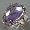 ESTATE LARGE 11.12CT DIAMOND & AAA AMETHYST 14K ROSE GOLD 3D HALO TEAR DROP RING