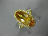 ESTATE WIDE 2.78CT DIAMOND & AAA CITRINE 14KT YELLOW GOLD FILIGREE OVAL FUN RING