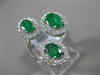 ESTATE 2.93CT DIAMOND & AAA EMERALD 14KT WHITE GOLD 3D OVAL 3 STONE TENSION RING