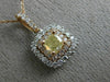 ESTATE .76CT WHITE & FANCY YELLOW DIAMOND 18KT WHITE & ROSE GOLD 3D HALO PENDANT