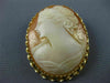 ESTATE LARGE 14KT YELLOW GOLD CLASSIC OLD MINE LADY CAMEO PENDANT BROOCH #20164