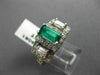 ANTIQUE 2.19CT DIAMOND & AAA EMERALD 14KT WHITE GOLD 3D ENGAGEMENT RING #16061