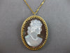 ESTATE LARGE AAA MOTHER OF PEARL 14KT YELLOW GOLD LADY CAMEO PIN PENDANT
