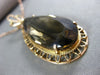 ANTIQUE LARGE VICTORIAN AAA SMOKY TOPAZ 14KT ROSE GOLD TEARDROP PENDANT #20947