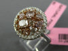 ESTATE WIDE 2.0CT MULTI COLOR DIAMOND 18KT WHITE & ROSE GOLD 3D ANNIVERSARY RING