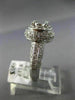 WIDE .80CT DIAMOND 14K WHITE GOLD DOUBLE HALO SEMI MOUNT ENGAGEMENT RING #1037