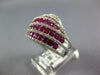 LARGE 2.85CT DIAMOND & AAA RUBY 14KT WHITE GOLD MULTI ROW CRISS CROSS FUN RING
