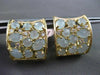 ESTATE EXTRA WIDE 10.37CT DIAMOND & BLUE AGATE 14KT YELLOW GOLD HUGGIE EARRINGS