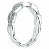 ESTATE .26CT DIAMOND 18KT WHITE GOLD ROPE SEMI ETERNITY WEDDING ANNIVERSARY RING
