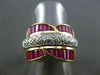 ESTATE WIDE 2.25CT DIAMOND & AAA RUBY 18KT 2 TONE BAGUETTE & ROUND RING  #22081