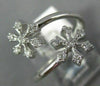 ESTATE WIDE .22CT DIAMOND 14K WHITE GOLD 3D CRISS CROSS SNOW FLAKE STAR FUN RING