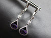 1.06CT DIAMOND & AAA AMETHYST 14KT WHITE GOLD 3D OVAL & ROUND LEVERBACK EARRINGS