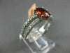ESTATE 1.87CT DIAMOND & AAA ORANGE SAPPHIRE 14KT WHITE GOLD TWO ROW PROMISE RING