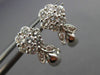 ANTIQUE 1.23CT DIAMOND 14KT WHITE GOLD 3D CLASSIC FLOWER LEAF EARRINGS #15877