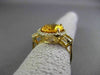 ESTATE LARGE 4.35CT DIAMOND & AAA EXTRA FACET CITRINE 14KT WHITE GOLD HALO RING
