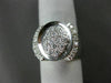 ANTIQUE LARGE .62CT ROUND DIAMOND 18KT WHITE GOLD 3D OVAL RING BEAUTIFUL! #22508