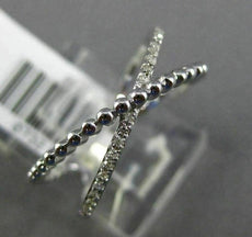ESTATE .10CT ROUND DIAMOND 14KT WHITE GOLD 3D X LOVE MILGRAIN BEAD RING F/G VSSI