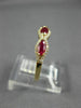 ESTATE .71CT DIAMOND & AAA RUBY 14K YELLOW GOLD 3D HALO WEDDING ANNIVERSARY RING