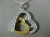 ESTATE .33CT DIAMOND 18K 2TONE GOLD CLASSIC DOUBLE HEART FLOATING PENDANT #14408