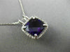 ESTATE LARGE 3.94CT DIAMOND & AAA AMETHYST 14KT WHITE GOLD HALO FLOATING PENDANT