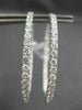 ESTATE LARGE 3.96CT DIAMOND 18K WHITE GOLD 3D CLASSIC DOUBLE SIDED HOOP EARRINGS