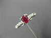 ANTIQUE WIDE .53CT DIAMOND & RUBY 14K WHITE GOLD FISH TAIL ENGAGEMENT RING 27642