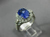 ESTATE LARGE 2.85CT DIAMOND & AAA TANZANITE 18KT WHITE GOLD HALO ENGAGEMENT RING