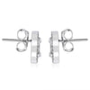ESTATE 1.05CT DIAMOND 18K WHITE GOLD 3D ROUND CLUSTER HALO CLASSIC STUD EARRINGS