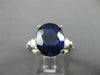 ESTATE LARGE 7.47CT DIAMOND & AAA SAPPHIRE 14K WHITE GOLD ENGAGEMENT RING #26394