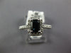 1.21CT DIAMOND & AAA SAPPHIRE 14K WHITE GOLD 3D EMERALD CUT HALO ENGAGEMENT RING