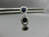 ESTATE 1.37CT DIAMOND & AAA SAPPHIRE 14K WHITE GOLD 3 STONE LOVE HUGGIE EARRINGS