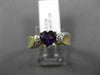 ESTATE .69CT DIAMOND & AAA HEART SHAPE AMETHYST 14K 2 TONE GOLD 3D PROMISE RING