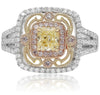 ESTATE .96CT MULTI COLOR DIAMOND 18KT TRI COLOR GOLD 3D FILIGREE ENGAGEMENT RING