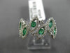 ESTATE WIDE .90CT DIAMOND & SAPPHIRE 14KT WHITE GOLD MULTI LEAF ETOILE LOVE RING