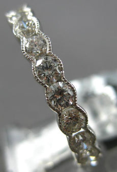 1.84CT DIAMOND 18K WHITE GOLD ROUND SEMI BEZEL ETERNITY WEDDING ANNIVERSARY RING