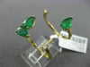 ESTATE LARGE 1.40CT DIAMOND & AAA EMERALD 14KT YELLOW GOLD DOUBLE PEAR FUN RING