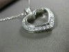 ESTATE LARGE .75CT DIAMOND 18KT WHITE GOLD 3D CLASSIC OPEN HEART PENDANT #12129