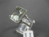 ESTATE LARGE 8.35CT DIAMOND & AAA GREEN AMETHYST 14K WHITE GOLD DOUBLE BAND RING