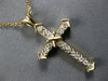 ESTATE .20CT DIAMOND 14KT 2 TONE GOLD 3D ROUND CROSS FILIGREE PENDANT #27673