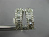 ESTATE WIDE 1.10CT DIAMOND BAGUETTE & ROUND 14K WHITE GOLD CLIP ON HOOP EARRINGS
